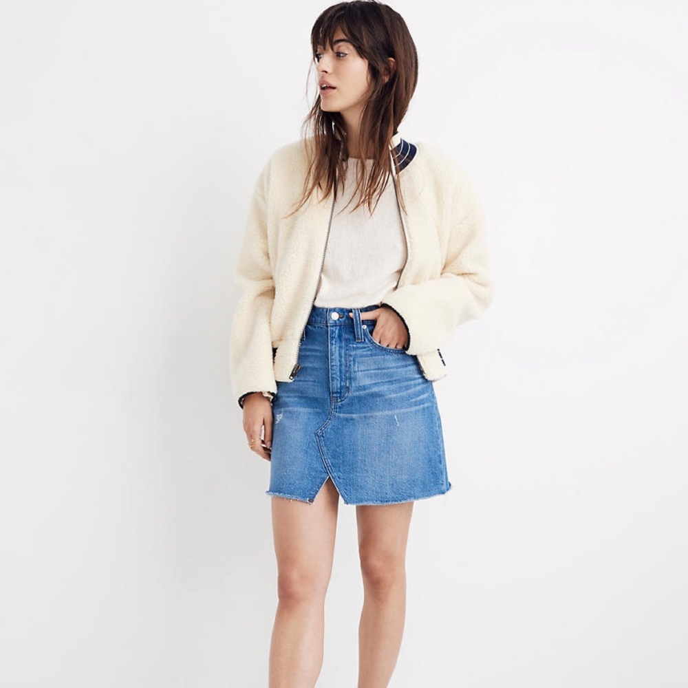 MADEWELL Rigid Denim A-Line Mini Skirt Keene Wash - Picture 1 of 8